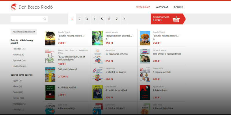 Elkészült a Don Bosco Kiadó webáruháza