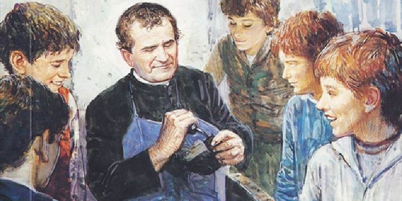 Don Bosco a fiatalokra fogadott