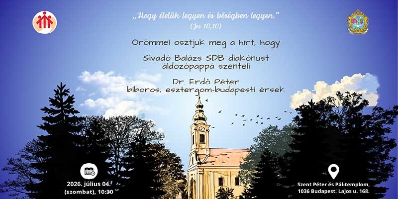 Meghívó Sivadó Balázs SDB áldozópappá szentelésére
