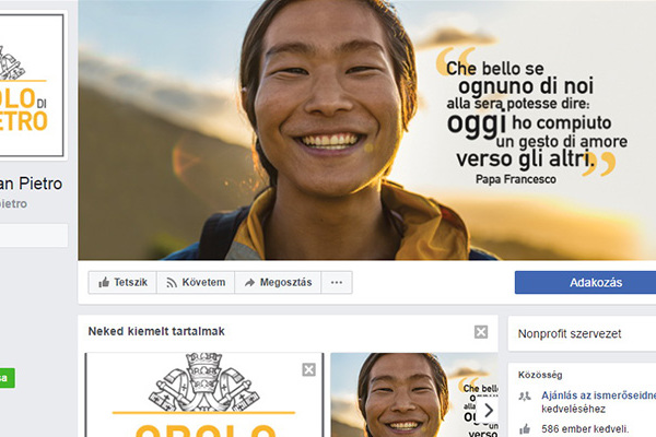 Vatikán - A Péterfillér Hivatal már a Facebook-on is