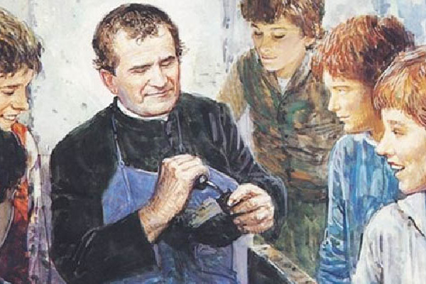 Don Bosco a fiatalokra fogadott