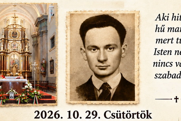 Meghívó Boldog Sándor István tisztelőinek Szolnokra, ünnepi szentmisére